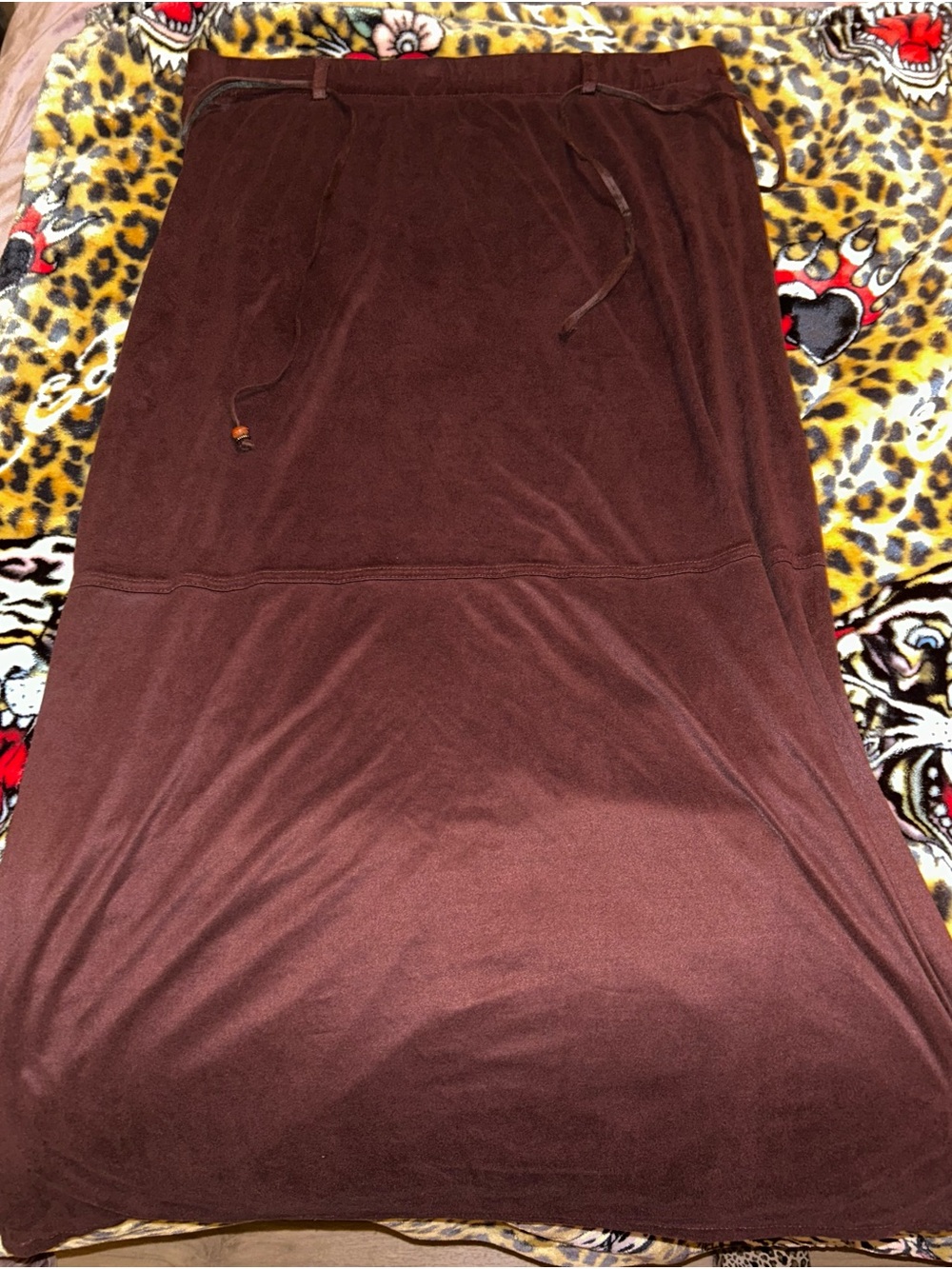 White Stag Brown Drawstring Maxi Skirt